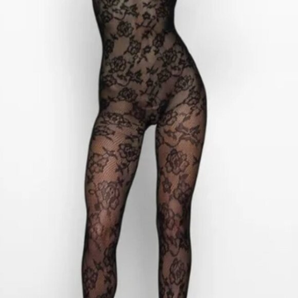 Skims Knit Lace Catsuit Ochre - Picture 5 of 8